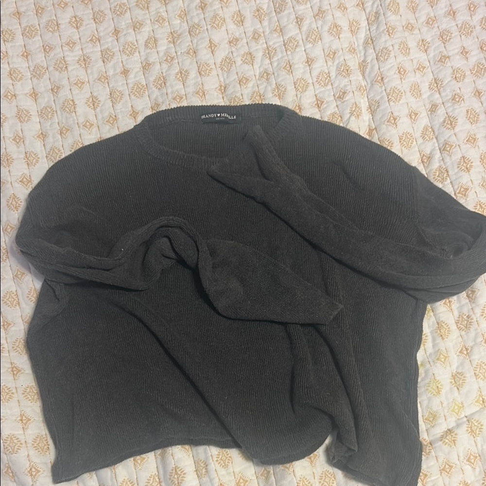 Brandy Melville Charcoal Grey Cropped Sweater